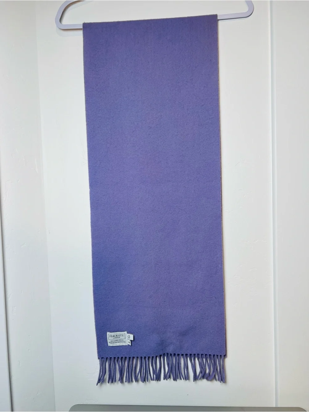 Hackett London 100% lambswool scarf Lilac